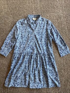 Tuckernuck blue on blue floral dress with pockets size XL